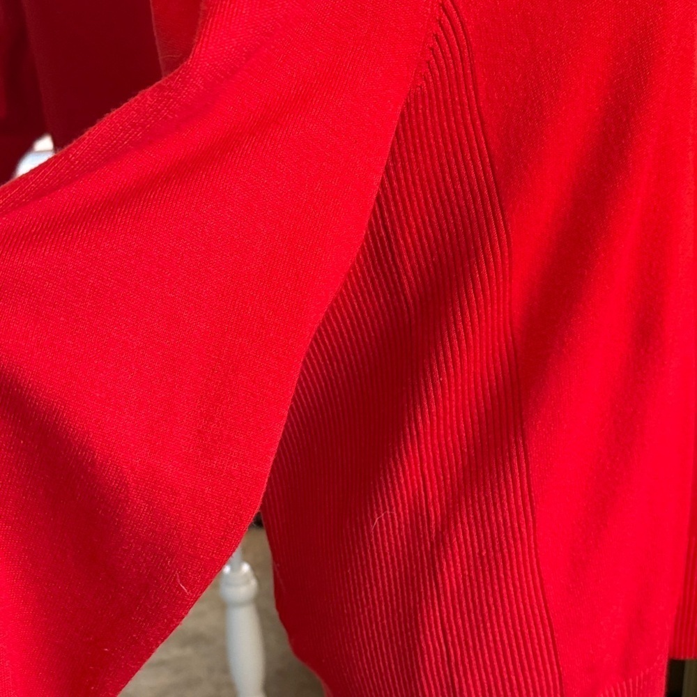 Attention Vibrant Red/Orange Scoop Neck Sweater - Picture 4 of 12